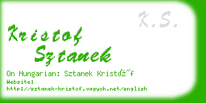 kristof sztanek business card